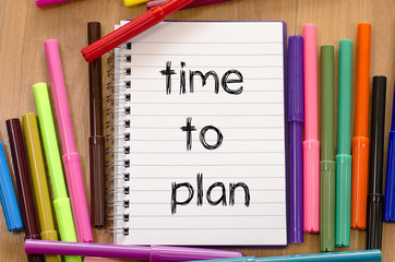 Time to plan text concept