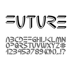 Futuristic minimalistic alphabet.