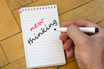 New thinking text concept on notebook