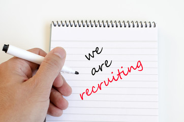 We are recruiting text concept on notebook