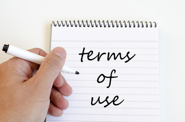 Terms of use text concept on notebook