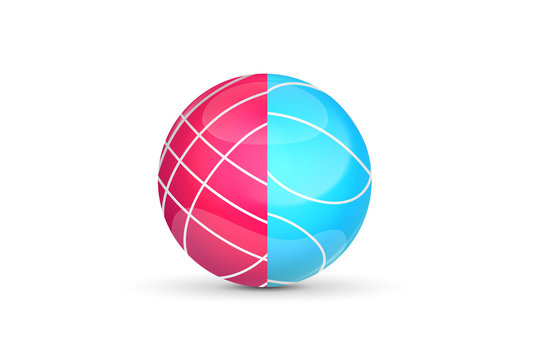 Bocce ball. Logo or icon for the game design. Vector illustration.