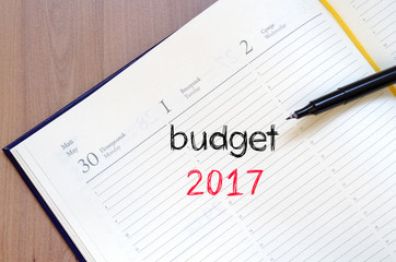 Budget 2017 text concept on notebook