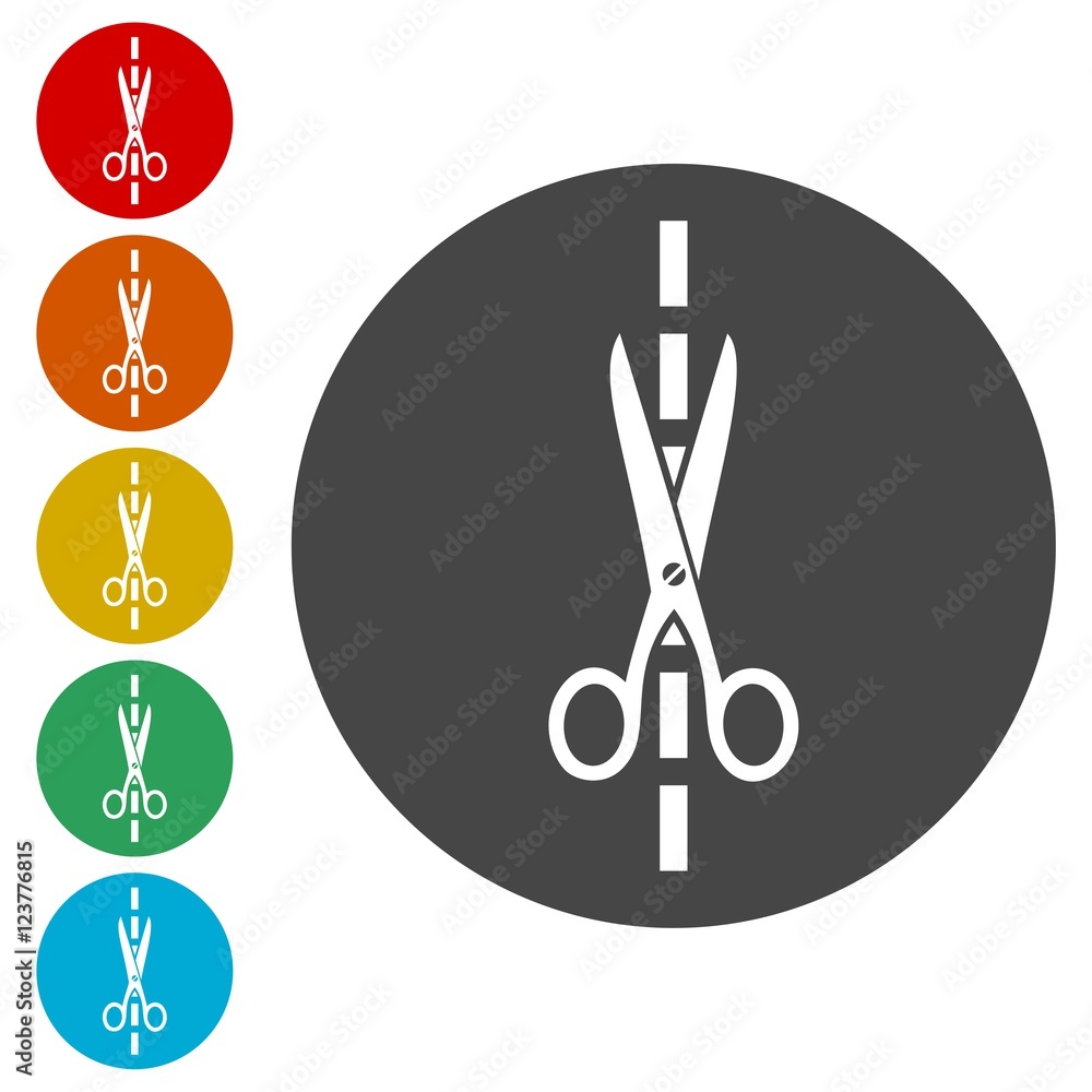 Poster Scissors Icons set 