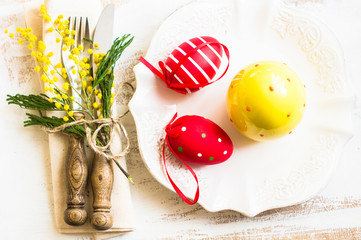 Easter time table etting with mimosa