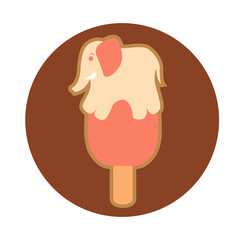 ice cream elephant stylized vector illustration style Flat