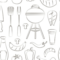 Set of barbecue pattern