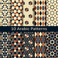 set of ten seamess vector arabic geometric traditional patterns
