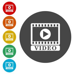 Play button vector icon set 