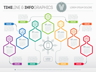 Part of the report with logo and icons set. Vector infographic o