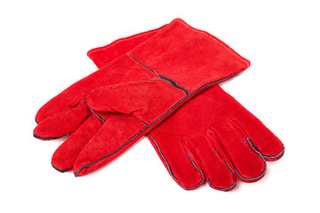 Welding gloves isolated on a white background