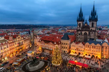 Fototapeten Altstädter Ring und Weihnachtsmarkt in Prag. © Rostislav Glinsky