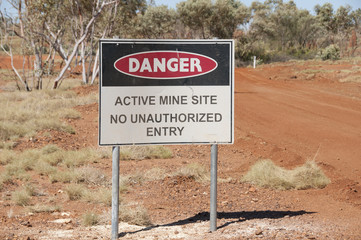 Active Mine Site Sign
