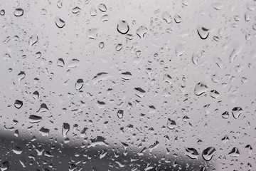 Drops of rain water during the rainy season.