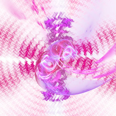 Colorful pink swirl on white background. Fantasy fractal design