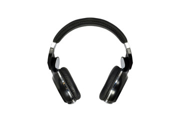 Wireless bluetooth headphone or earphone isolated on white background.
