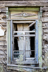 window of old destroyed house