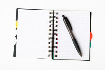 notepad with pen isolated