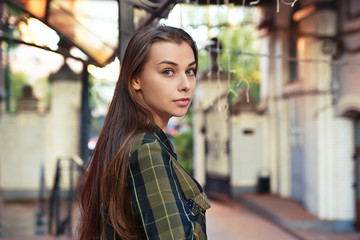 Fototapeta premium Sad woman standing alone