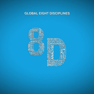 Global eight disciplines diagonal typography background