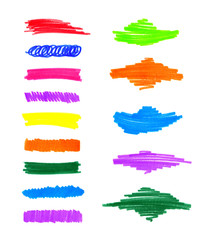 Abstract colorful hand draw elements