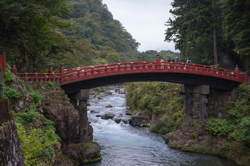 Shinkyo (Sacred Bridge) stands at the entrance to Futarasan Shrine.