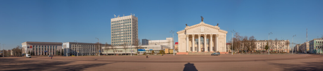 Panoramic view of the Lenin Square. Gomel, Belarus
