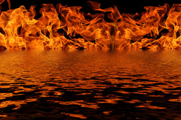 Flamme Feuer Wasserreflexion