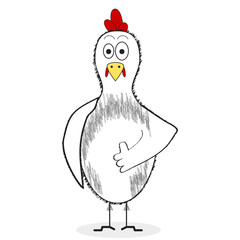 Chicken with hand like