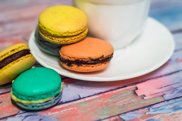 Still life with macaron cake