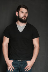 Portrait of handsome man with beard