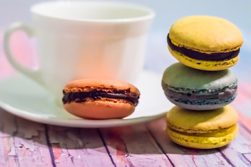 Still life with macaron cake