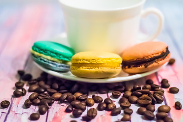 Still life with macaron cake