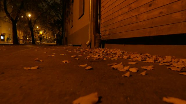 Pavement view, night hyperlapse. 4K UHD