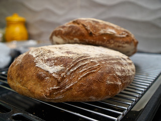 Freshly baked country rustic bread