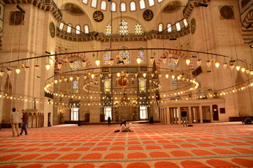 Obraz premium Süleymaniye camii/iç mekan/İstanbul/Türkiye