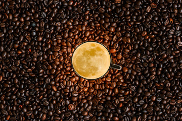 Coffee moon latte art