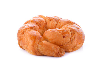 Home made croissant isolated on white background