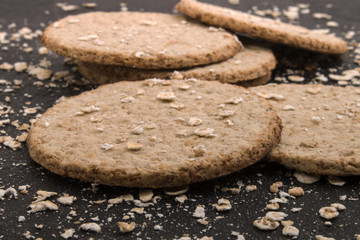 home made scottish oatcakes on slate