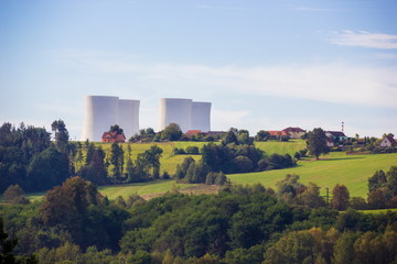 Fototapeta na wymiar Nuclear power plant Temelin, South Bohemian region, Czech Republic.