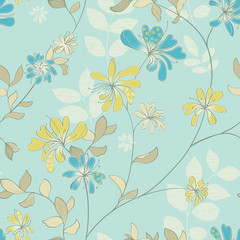 Vivid repeating floral - For easy making seamless pattern use it for filling any contours
