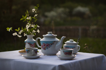 Fototapeta premium Still life with old tea set