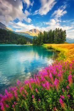 Fototapeta piękne alpejskie jezioro