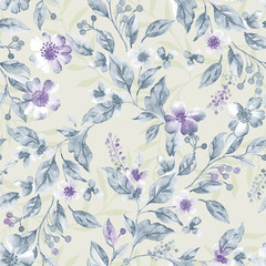 Vivid repeating floral - For easy making seamless pattern use it for filling any contours - 123787865