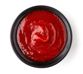 Ketchup or tomato sauce on white background