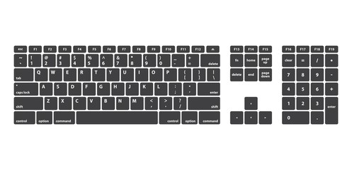 Full Keyboard Keys For PC - Isolated Vector Illustration