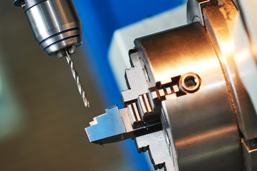 metalworking drilling process on cnc machine