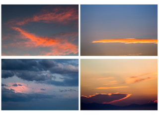 Beautiful, dramatic sky collage