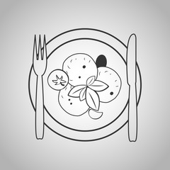 salad on the plate icon