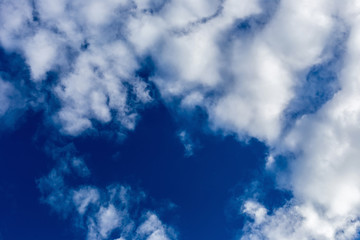 Blue sky with clouds.